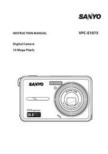 Sanyo VPC E 1075 manual. Camera Instructions.